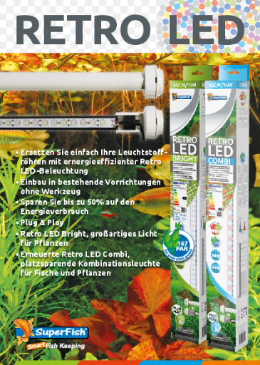 Aquadistri - Retro Led Bright - Tubo LED per acquari piantumati