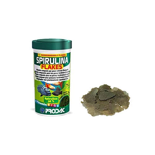 Prodac - Spirulina Flakes 250ml Mangime in Scaglie per Pesci Erbivori Spirulina al 38%