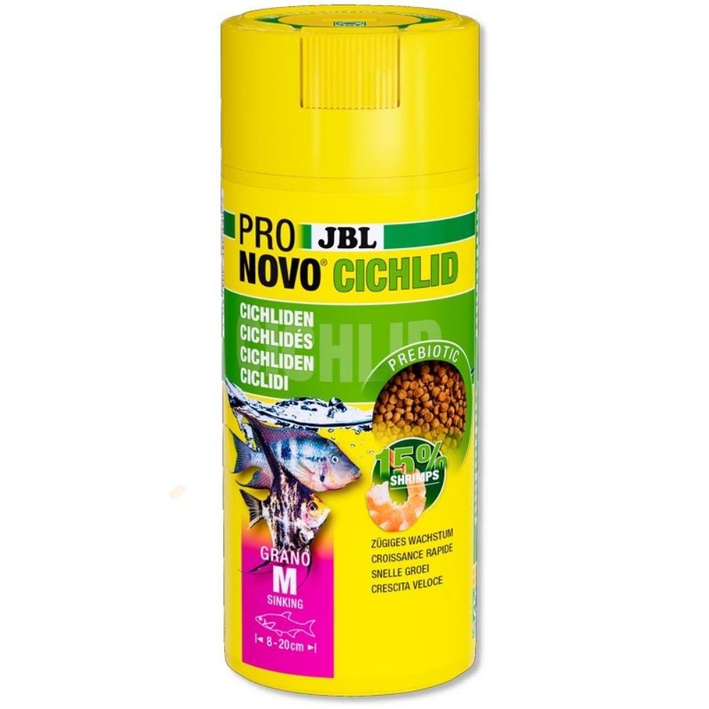 JBL ProNovo Cichlid Grano M - Mangime base in granuli per Ciclidi da 8 a 20cm