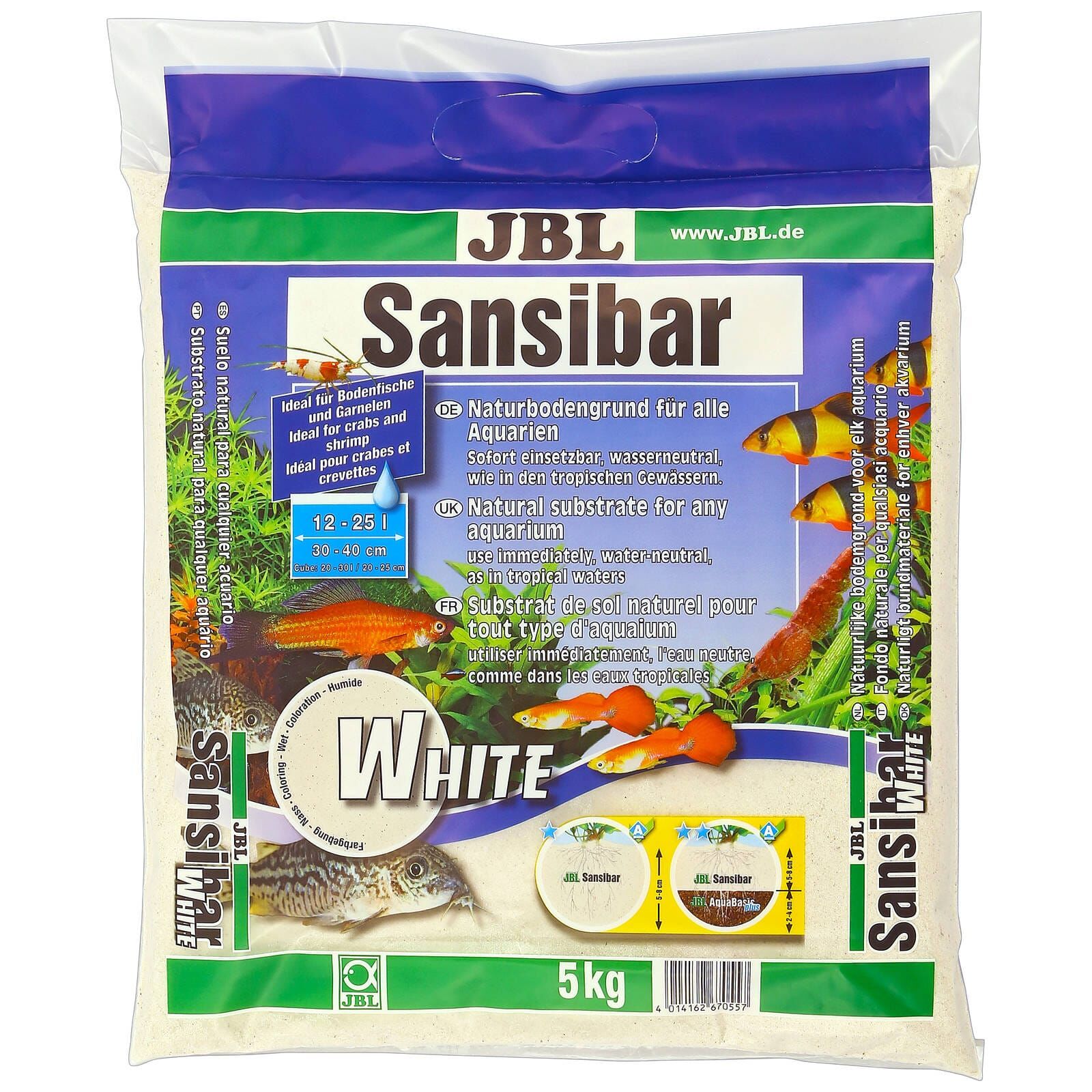 JBL Sansibar White 5LT - sabbia bianca di quarzo fine granulometria 0,1-0,4mm