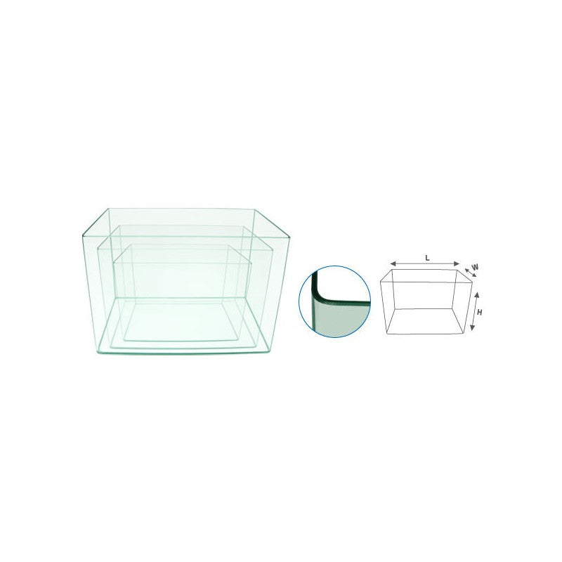 Prodac - Vasca Acquario Angoli Stondati con coperchio in vetro e sfondo adesivo