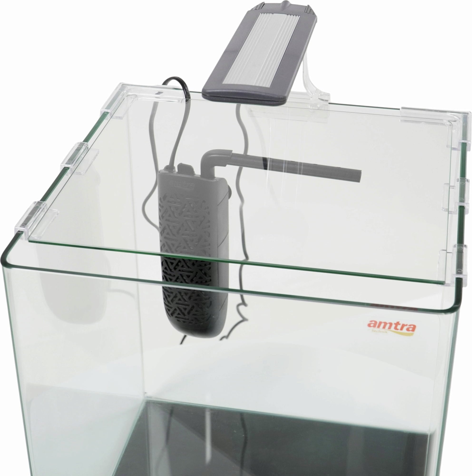 Amtra - Nanotank System 30 Led Acquario in vetro con angoli frontali arrotondati completo di luce LED e filtro