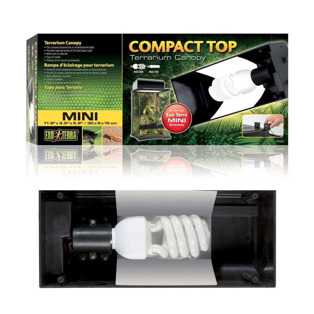 ExoTerra - Compact Top Mini - Plafoniera per terrari 30*9*15CM