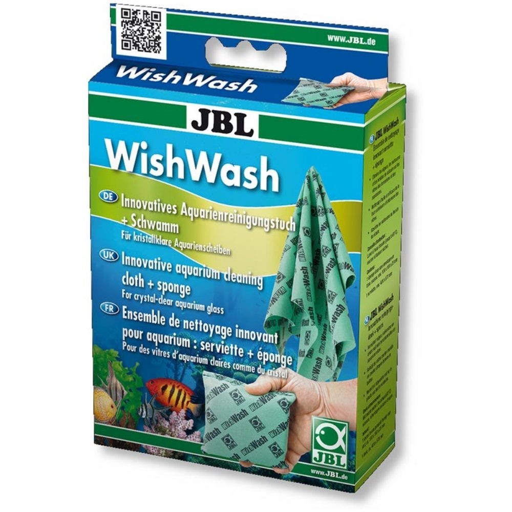 JBL - WishWash Panno + Spugna con Fibre di Fyrell - Per la Pulizia delle Lastre di Acquari e Terrari